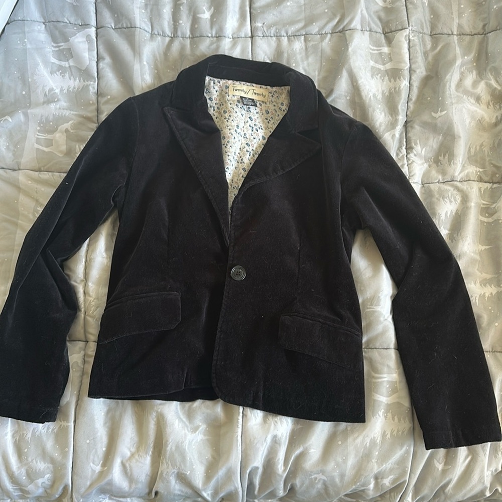 Black Faux Velvet Blazer Size Medium